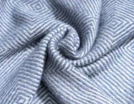 100% Baby Alpaca Throw Blanket or Shawl - Twill Denim