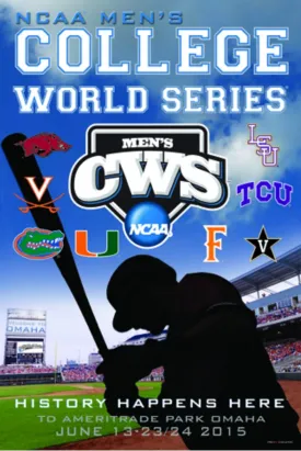 2015 Official College World Series CWS Omaha Team Logos Print Poster 24"x36"