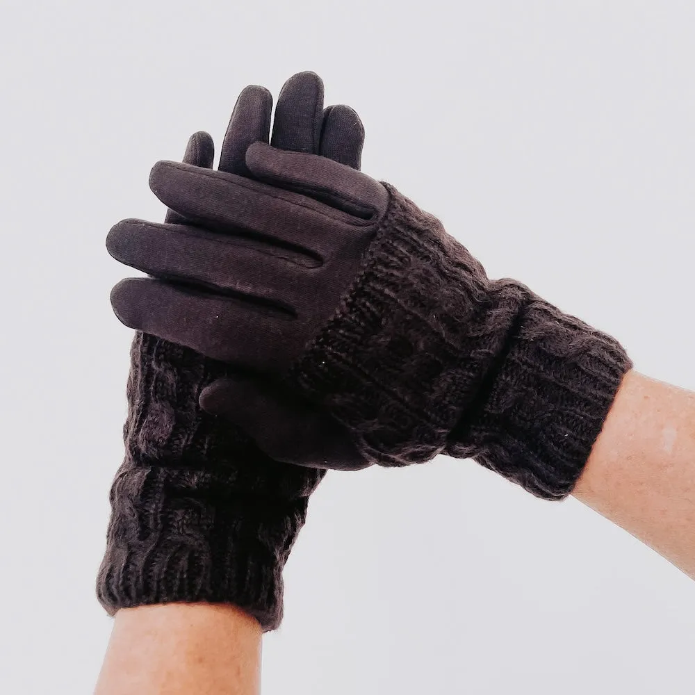 3 in 1 Cable Knit Gloves