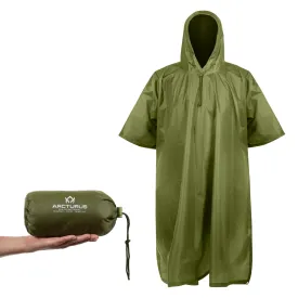 Arcturus Lightweight Waterproof Rain Poncho - Olive Green