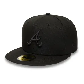 Atlanta Braves MLB Black on Black 59FIFTY Fitted Cap