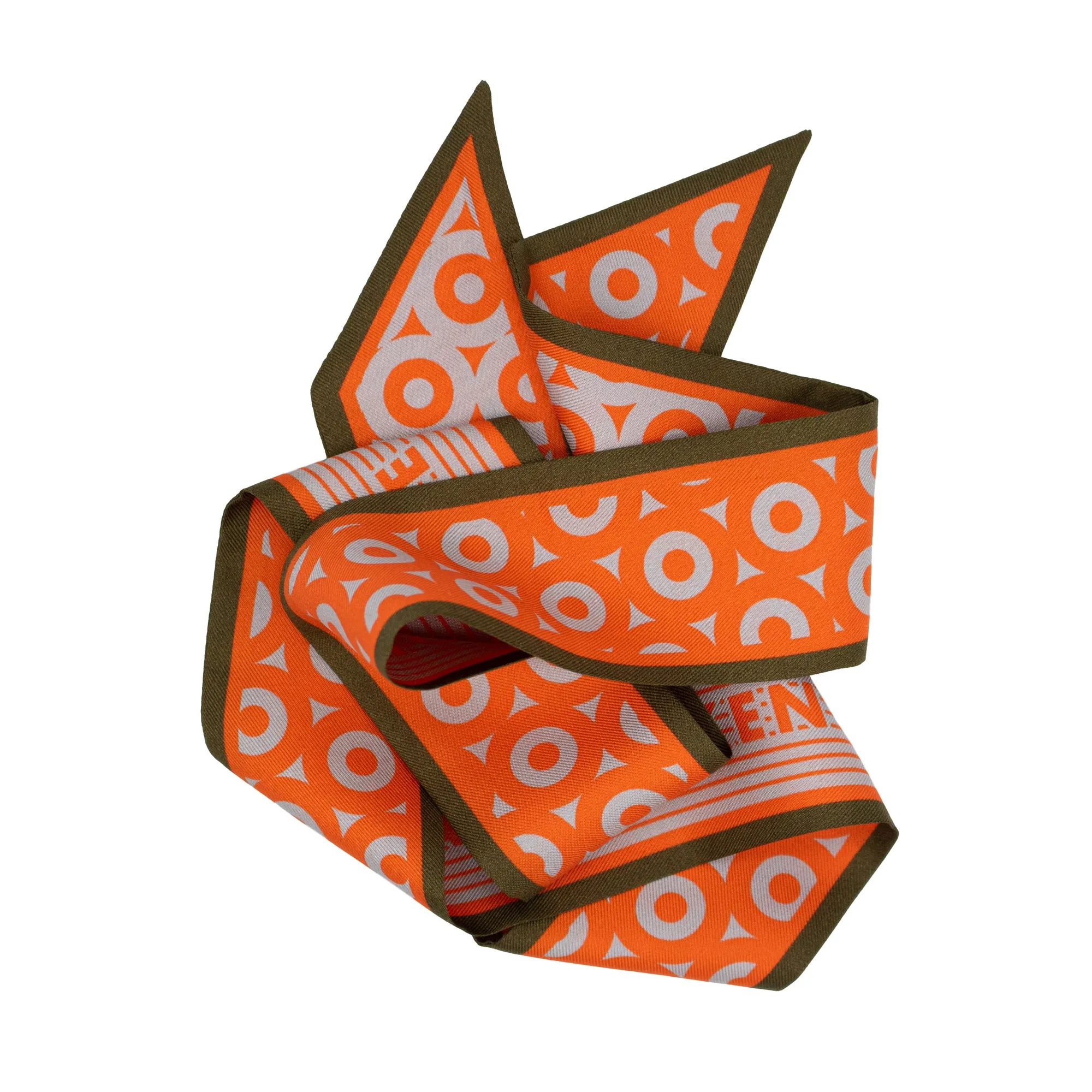 Be Yourself – Orange and Green, Mini Silk Ribbon Scarf