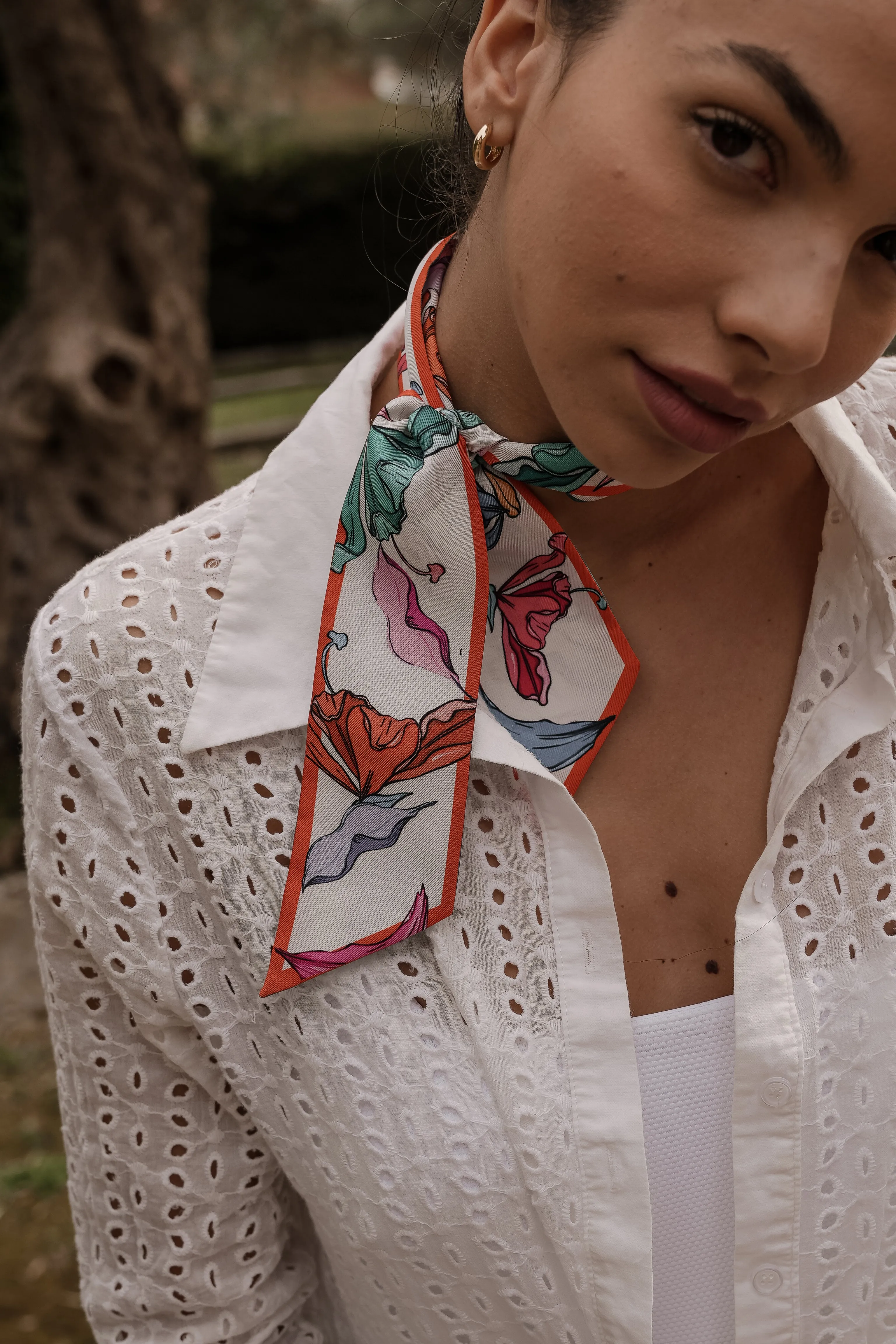 'Bloom Love' Dual Silk Twilly Scarf