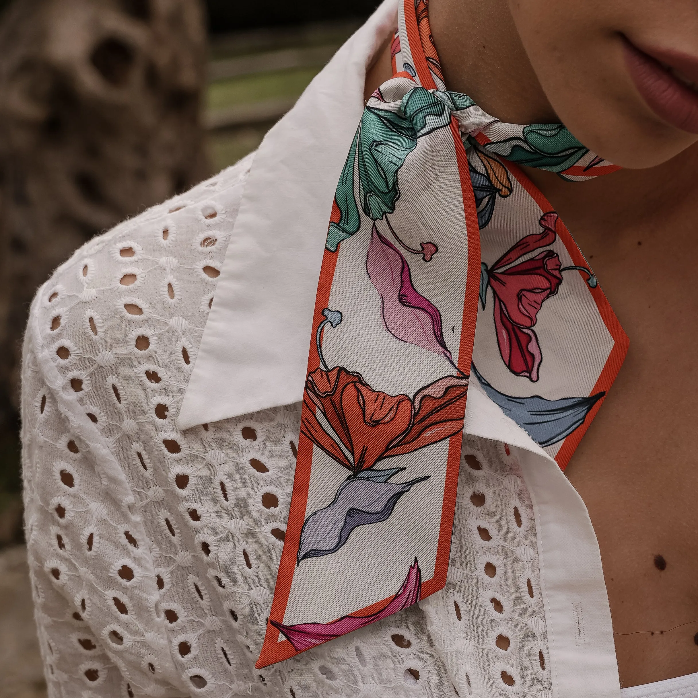 'Bloom Love' Dual Silk Twilly Scarf