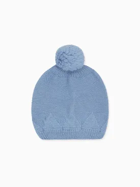 Blue Merino Bobble Hat