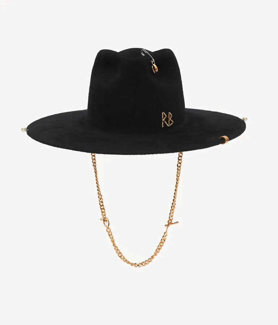 Chain Strap Fedora Hat