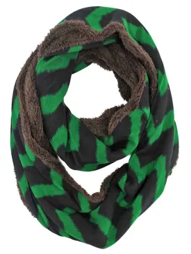 Chevron Striped Fleece Infinity Scarf