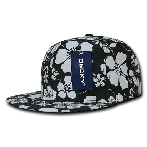 Decky 1065 Floral Flat Bill Snapback Hat