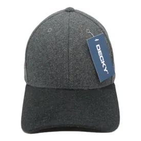 Decky 236 - 6 Panel Low Profile Structured Melton Wool Cap - CASE Pricing