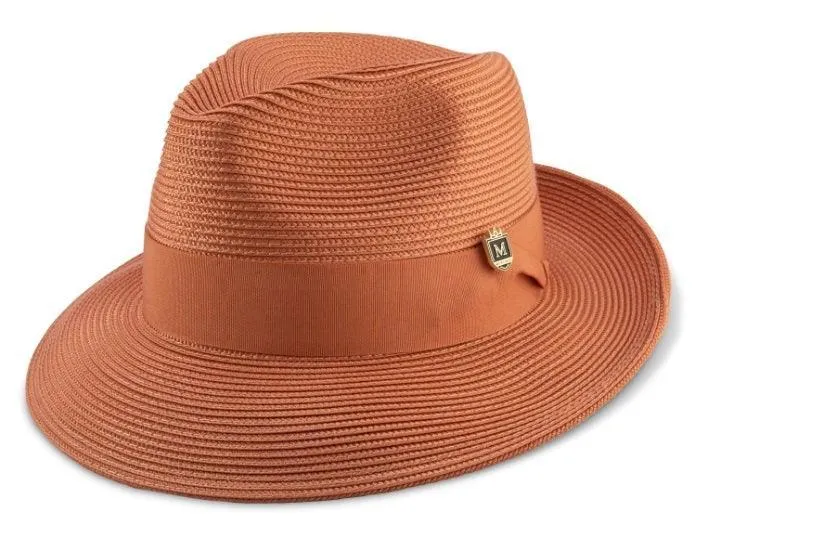 Fedora Braided Straw Hat Color Apricoat