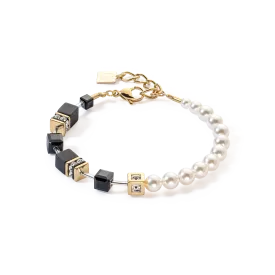 GeoCUBE® Precious Fusion Pearls bracelet black-gold