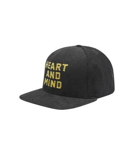 HEART AND MIND CORDUROY VISOR CAP - BLACK