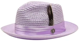 Lavender Fedora Braided Straw Hat