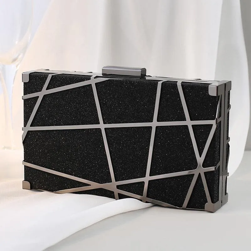 Metal Dinner Bag Diagonal Span Women's Hand Female Small