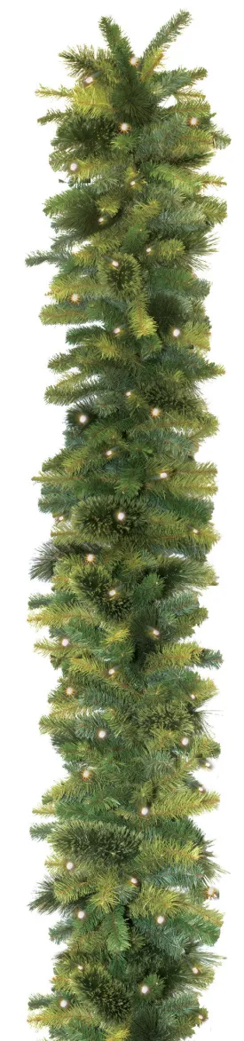 Mixed Foliage Garland  - 10' Sections (lit or unlit)