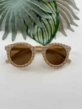 Plaid Sunglasses - Orange   Blue Plaid