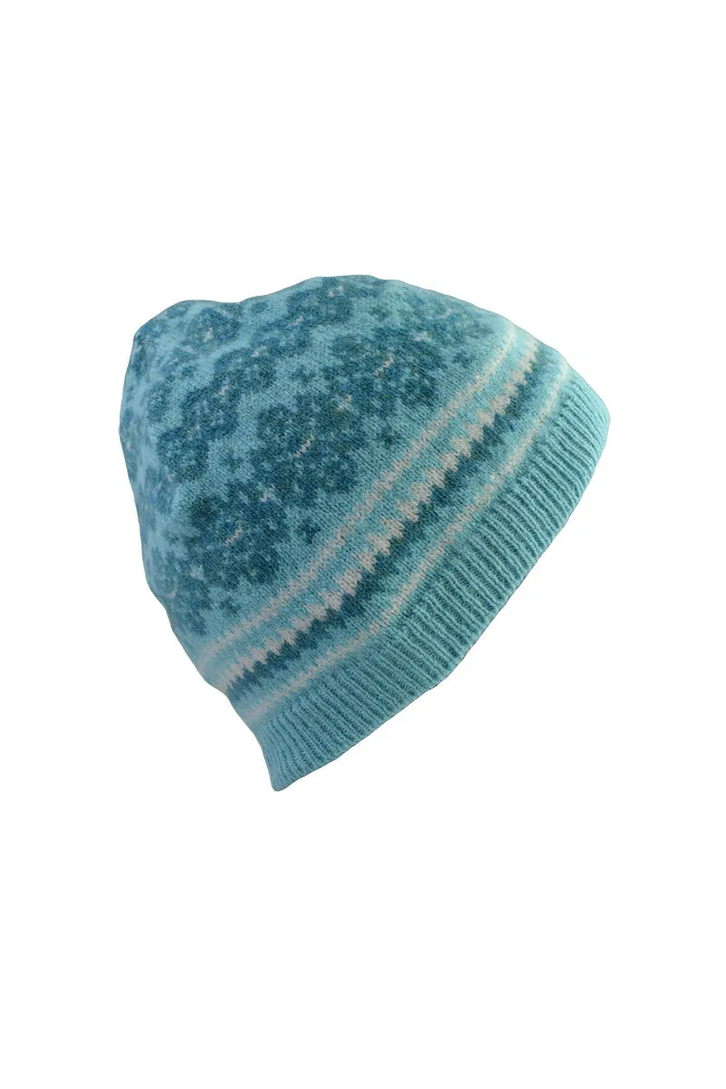 Stockbridge Fair isle Beanie Hat - Aqua