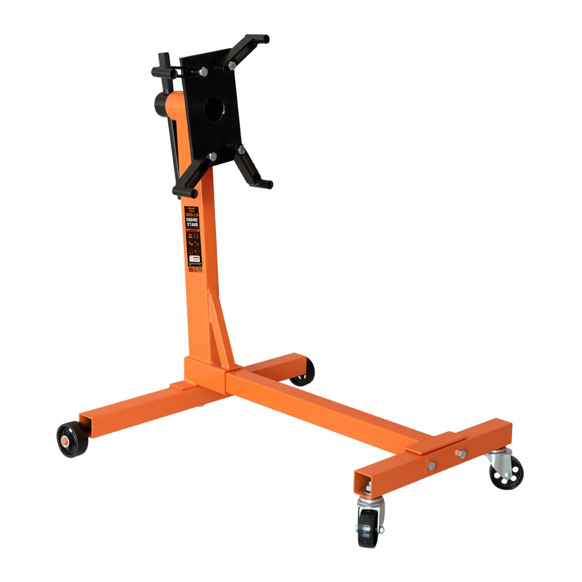 TMG Industrial 1000-lb Rotating Engine Stand, 4 Adjustable Arms, 360° Rotation, Fixed & Swivel Casters, TMG-AES10