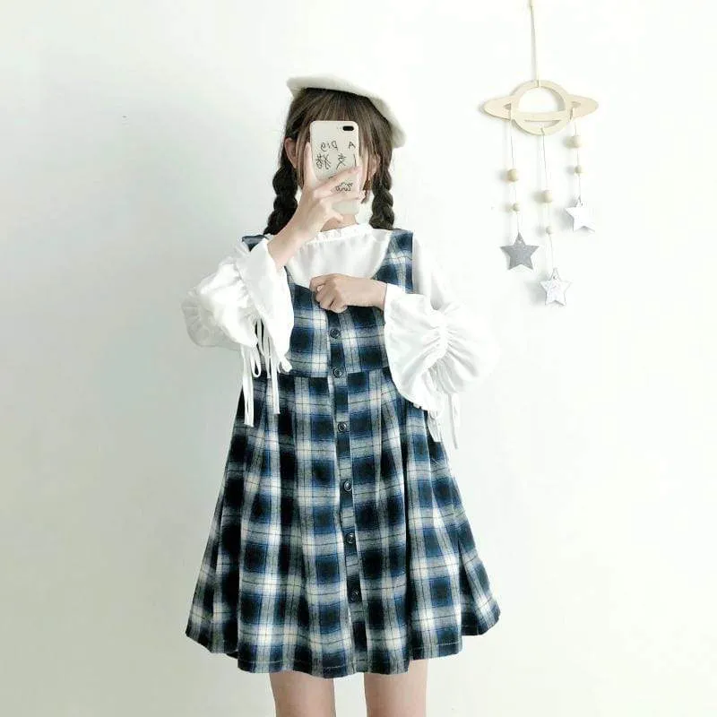 Women's A-line Plaid Dress