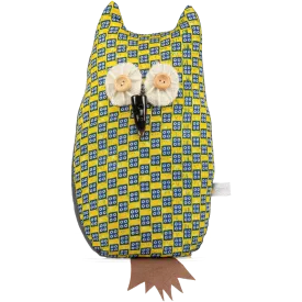 Yellow & Blue Afro Owl Doorstop With Lavender